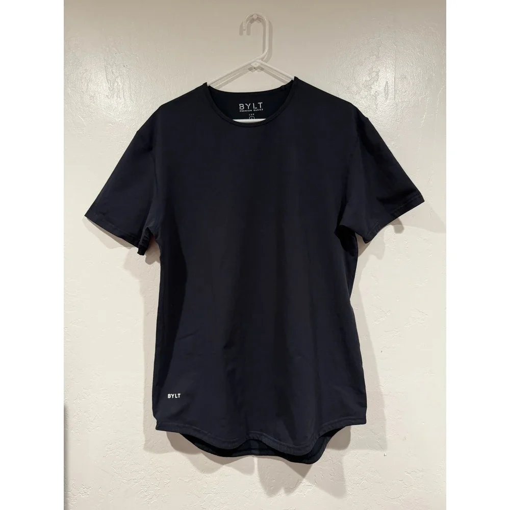BYLT Premium Basics Lux Drop Cut T-Shirt Navy Blue Mens Large XDC_SS_NVY_L